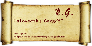 Maloveczky Gergő névjegykártya