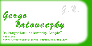 gergo maloveczky business card